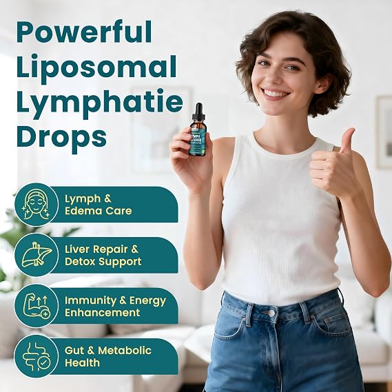 Liposomal Lymphatic Drainage Drops - 21 in 1 Liver Cleanse Detox & Repair with Milk Thistle, Echinacea, Burdock Root, Liposomal Glutathione, Vitamin Complex ''Lymph-Liver'' Gut & Metabolic Health