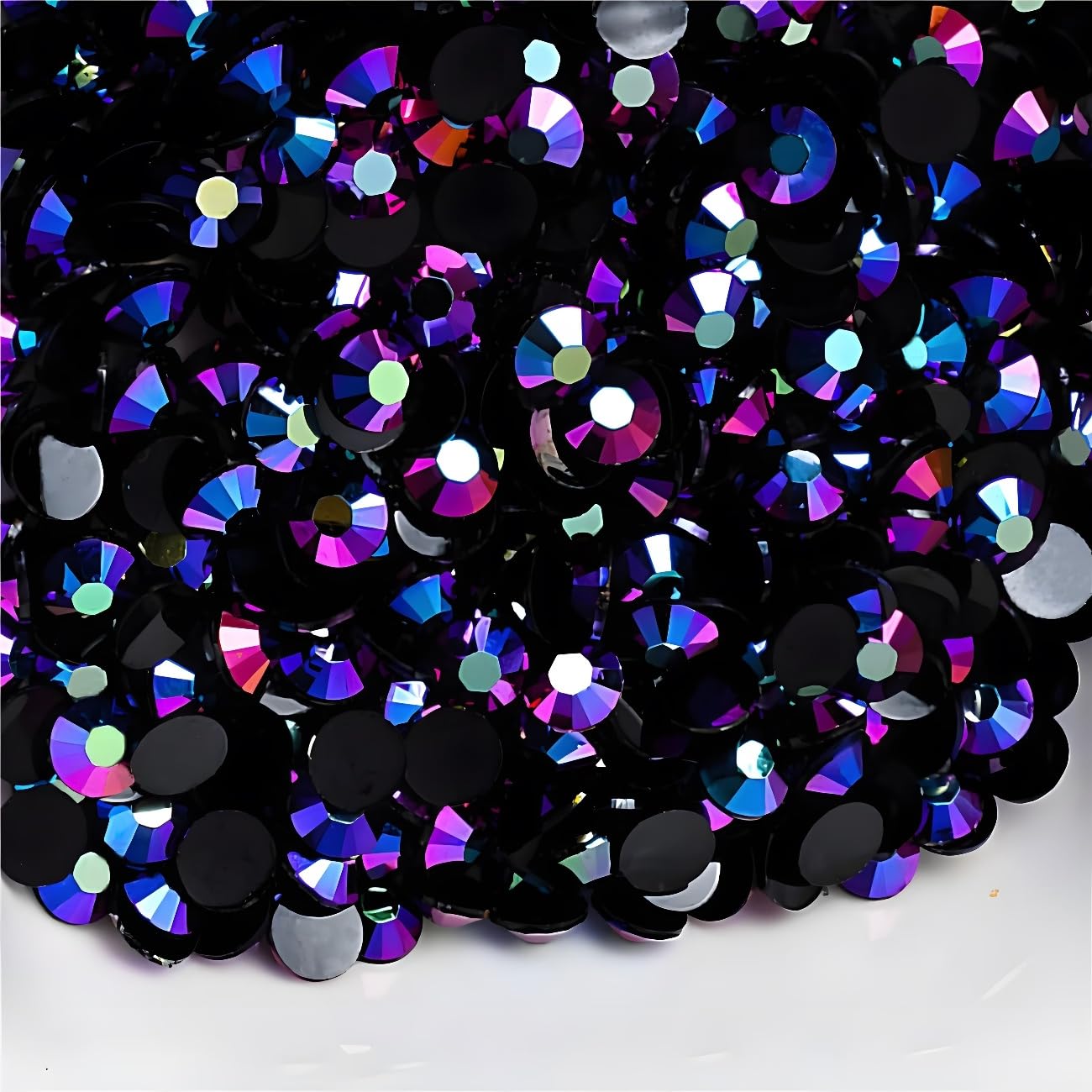 Flatback Rhinestones Round Gems for Nails Art and Crafts 4000Pcs SS12 3mm AB Crystals Glitter Stone DIY Bags Clothes Shoes (Black Purple Red AB)