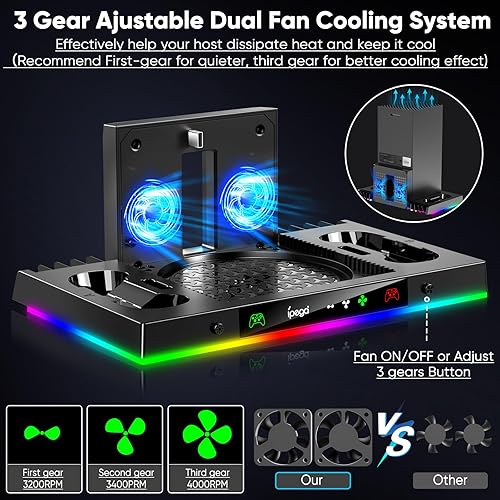 Miniatura 7 de Soporte de ventilador de refrigeración para Xbox Series X con luces RBG