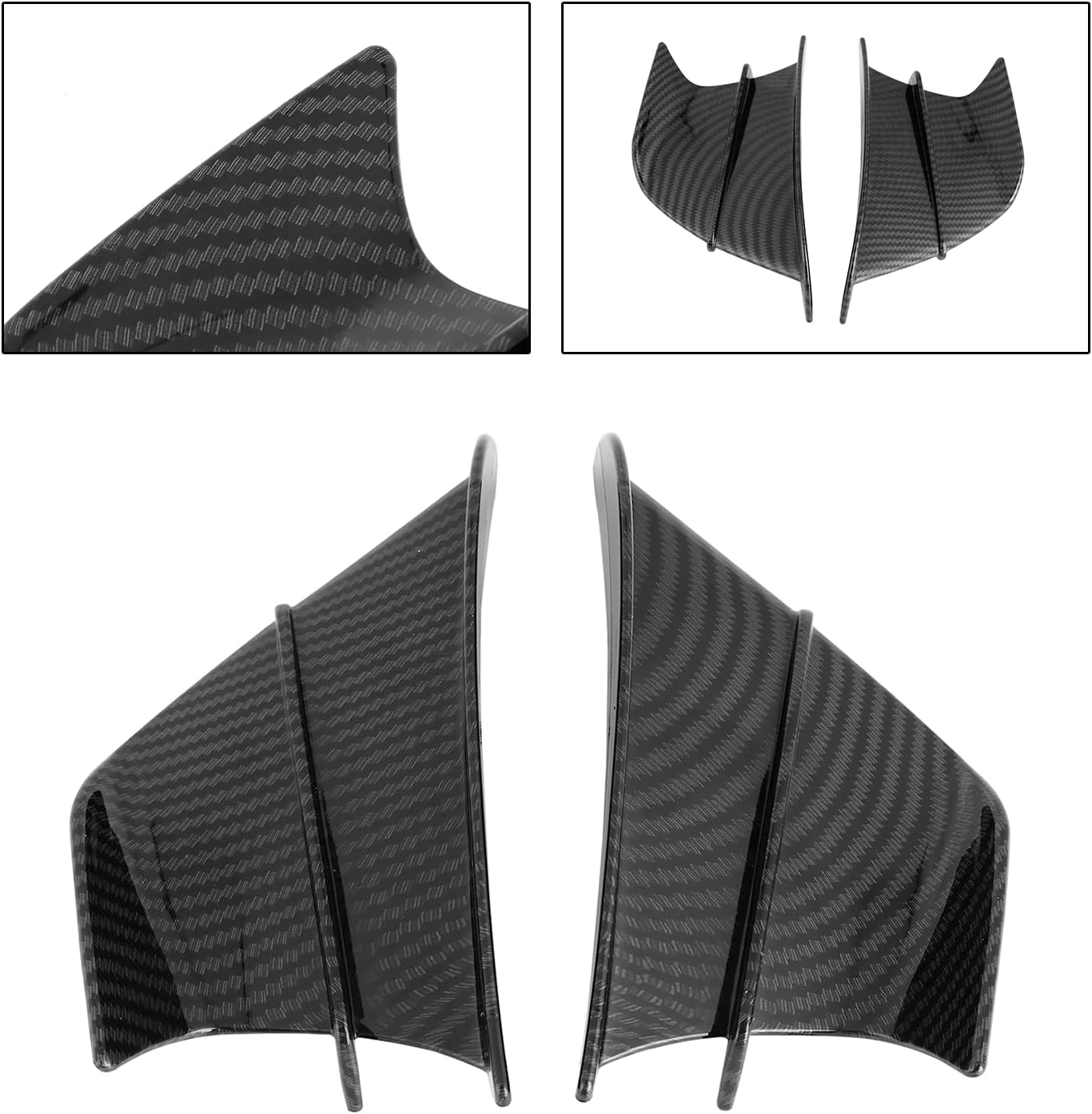 Front Winglet Wind Fin Aerodynamic Kit Spoiler Trim Cover Universal for BMW for Honda for Yamaha for Suzuki for Kawasaki