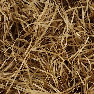 Nigaga W9 Panier de 100 g de papier raphia pour emballage cadeau et remplissage de paniers, accessoires de fête Marron