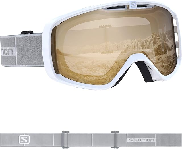 Salomon Aksium Access White Unisex Ski Snowboard Winter Sports Goggles, Wide field of vision , Instant fit , Eye fatigue & glare reduction