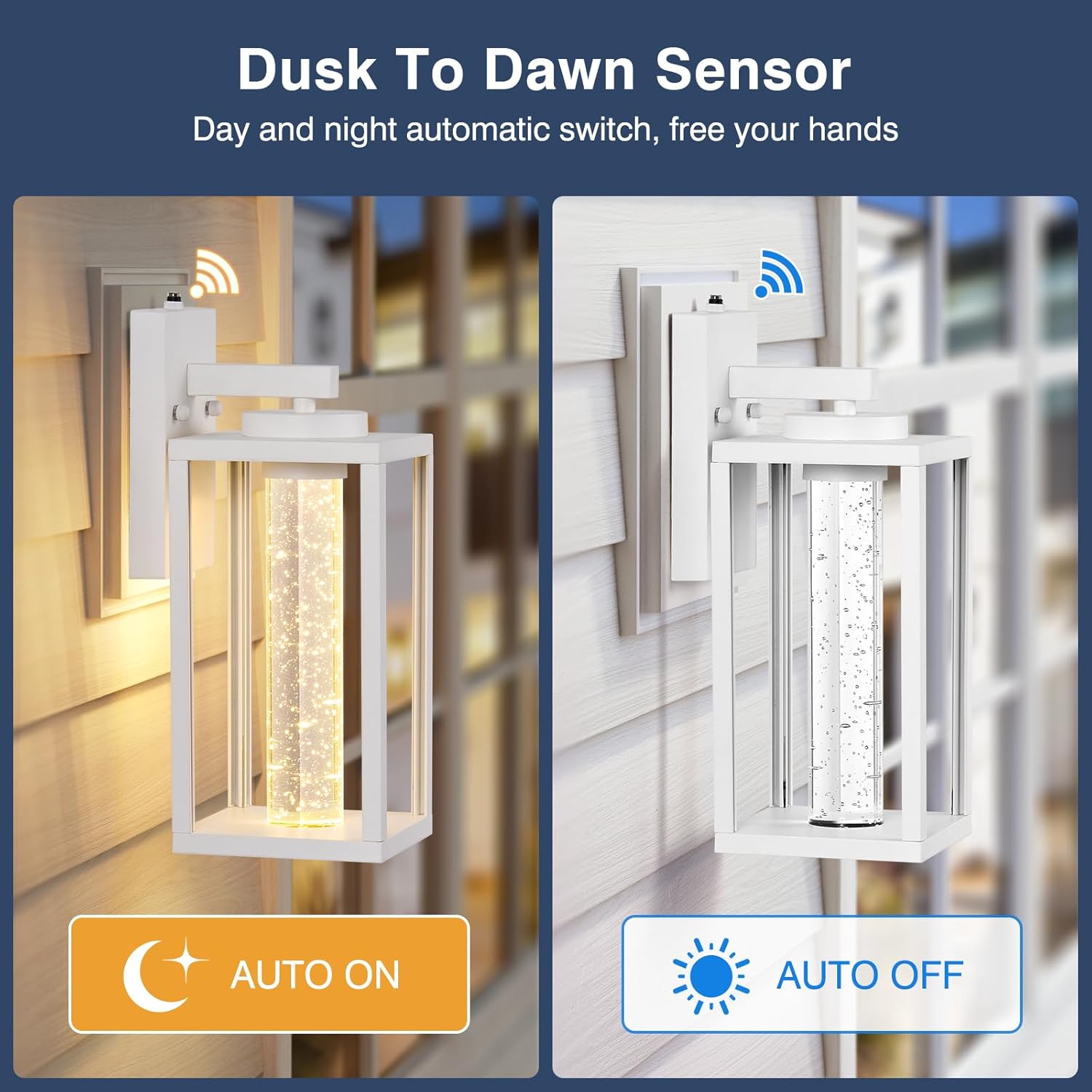 VIANIS Large Outdoor Pendant Light with Adjustable Chain, White Porch Lights Outdoor, Large Exterior Sconce Lighting for House with Integrated 10W LED Light Source