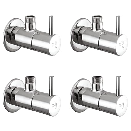 ESSE18 (FT20-109) Florentine Series Brass Angle Cock (Pack of 4) with Flange (Chrome Plated)