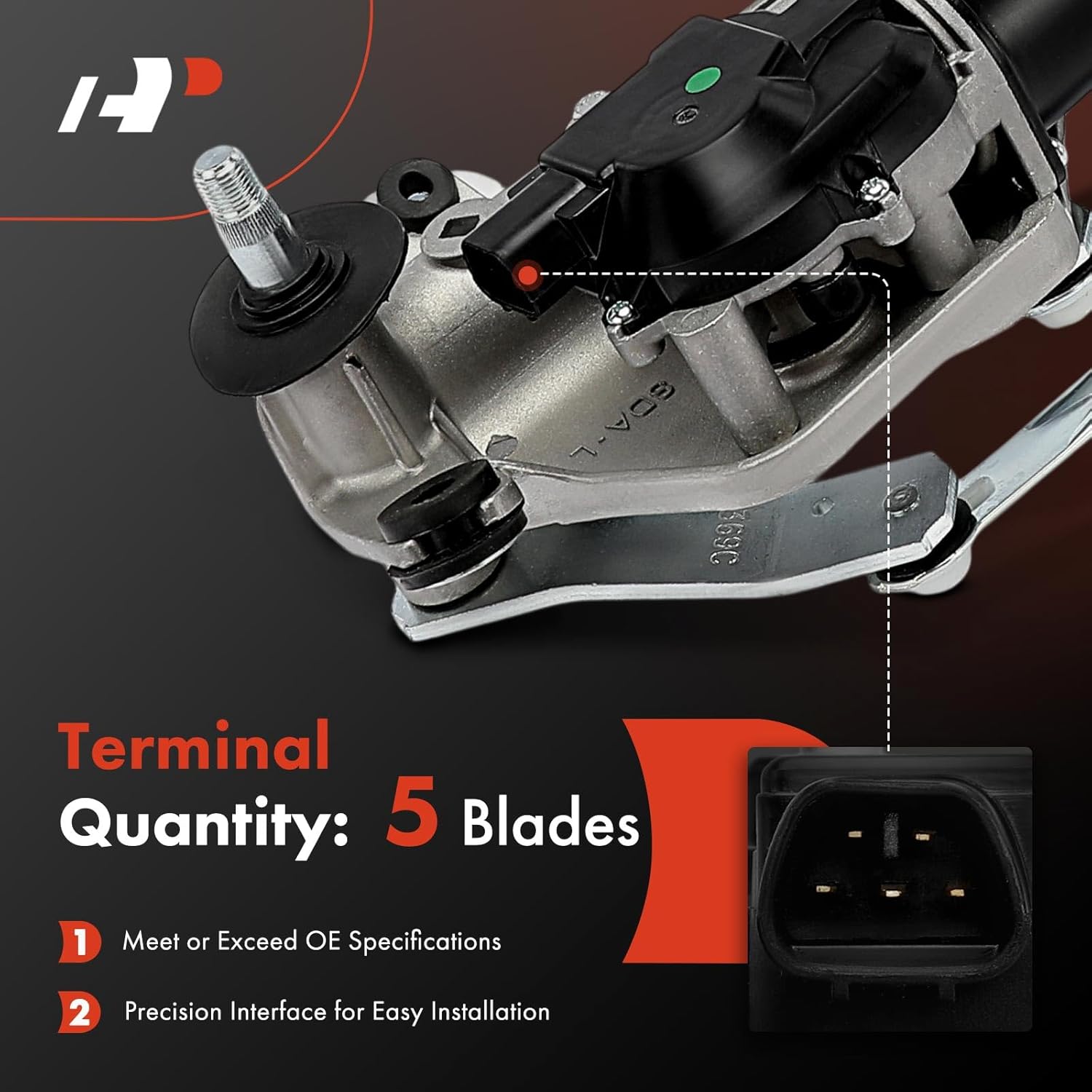 A-Premium Windshield Wiper Motor and Linkage Assembly Compatible with Honda Accord 2003 2004 2005 2006 2007 Coupe