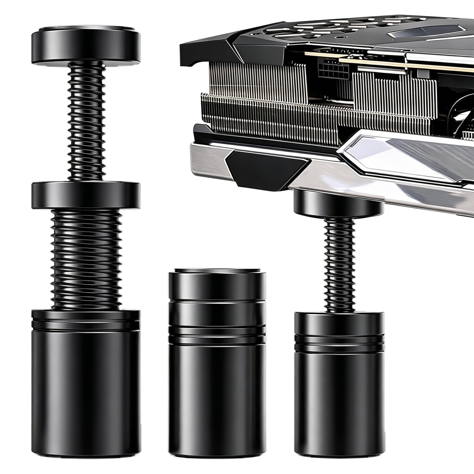 Joycabin 27-50 mm regulowana wysokość podpórka Gpu czarna uchwyt na karty graficzne z magnesem i podkładkami antypoślizgowymi