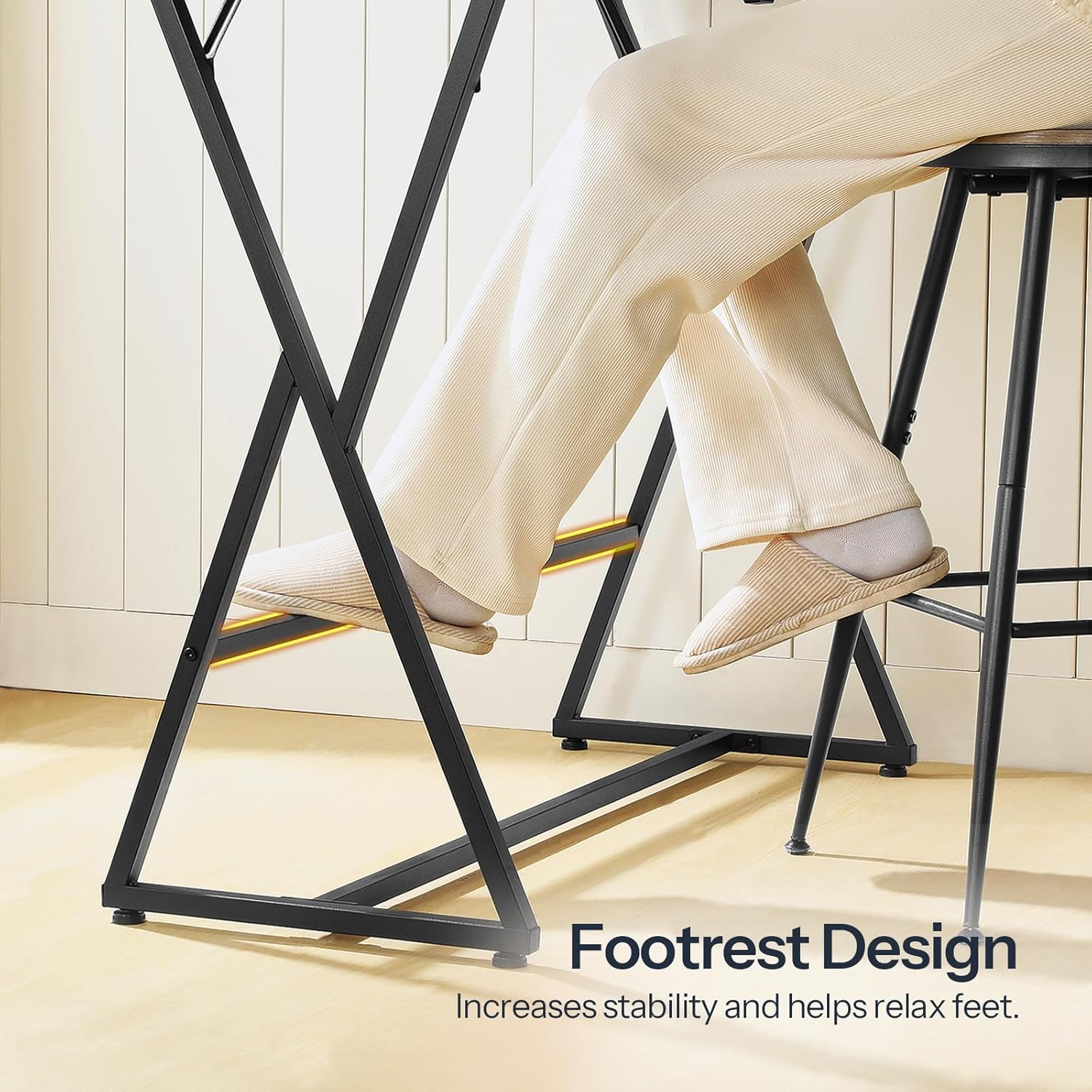 HOOBRO Bar Stools and 39.4 Inch Bar Table Bundle, for Narrow Space, Bistro and Living Room, Rustic Brown and Black BF07BY01G1-BF67BT01