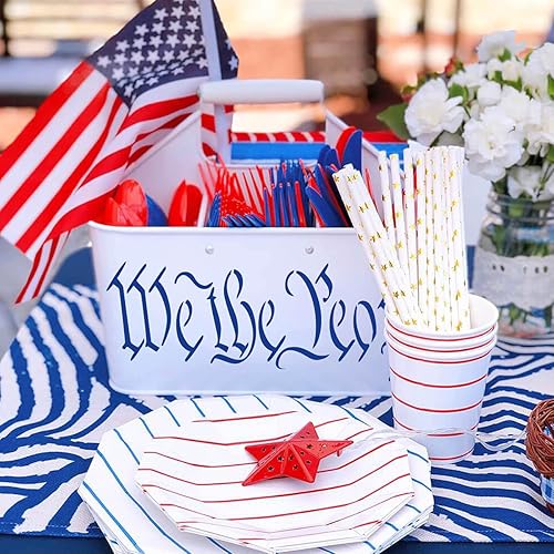 Miniatura 7 de Paquete de 2 plantillas de bandera estadounidense We The People, plantillas de plástico reutilizables para bricolaje, arte de pared de madera,