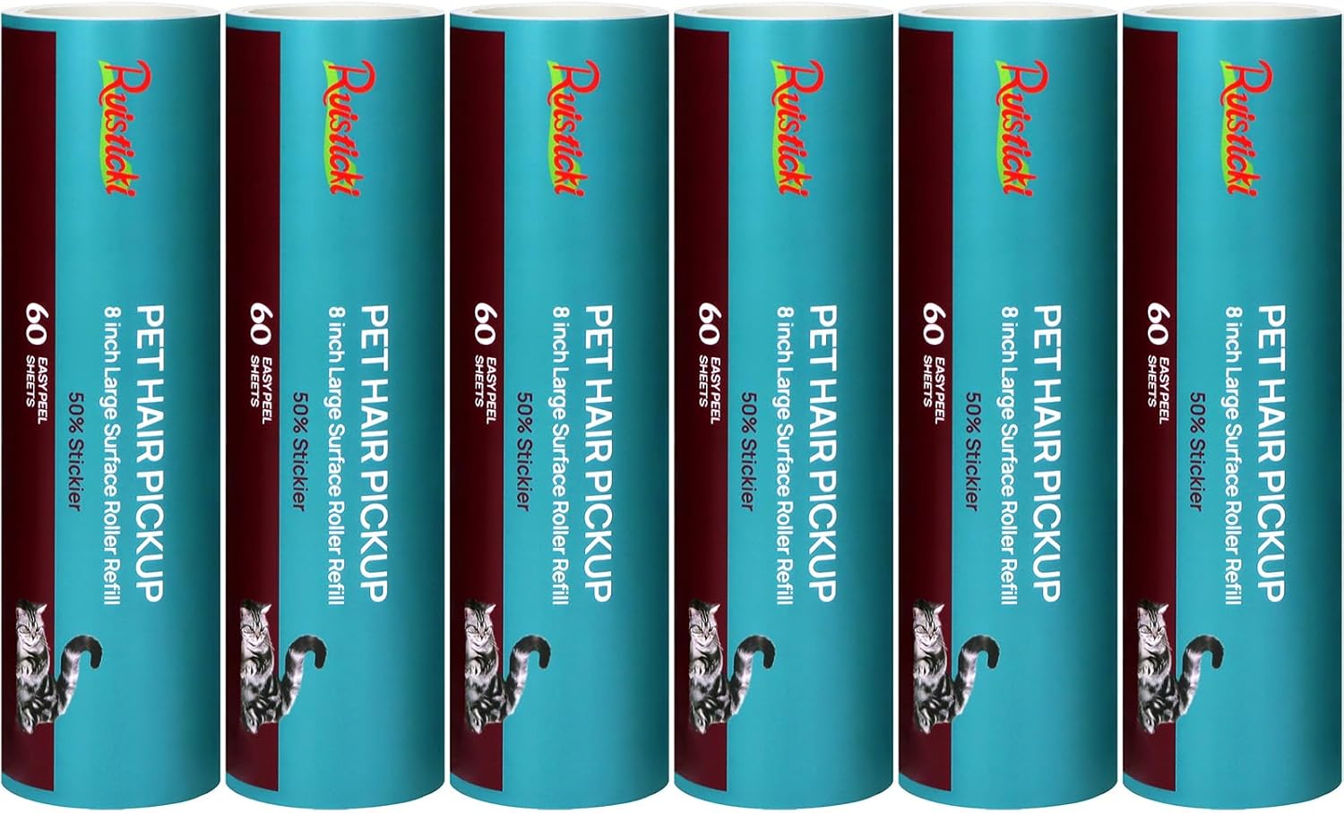 10 inch Ultra Sticky Mega Roller Refills for Evercare Layers Smart Design Large Lint Rollers 50% More Pickup Pet Hair Remover 60 Sheets Each Refill 6 Pack 360 Sheets Total