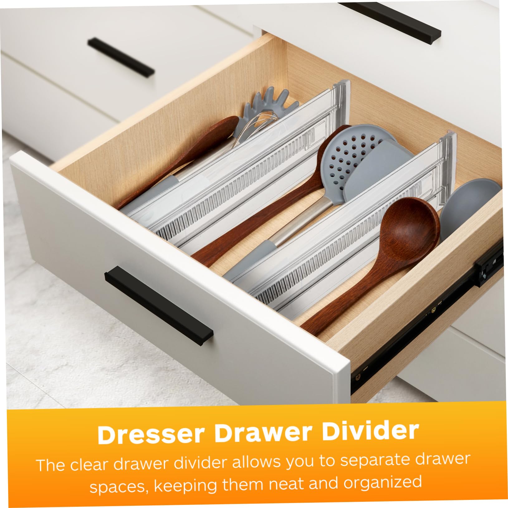 IMIKEYA 6 Divisores de Cajones de Plástico, Ajustables y Resistentes, para Ropa y Cubiertos, Organizador para Dormitorio y Cocina