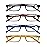 MODFANS Reading Glasses +1.5-4 Pairs Fashion Readers Narrow Frame Spring Hinge for Men Women