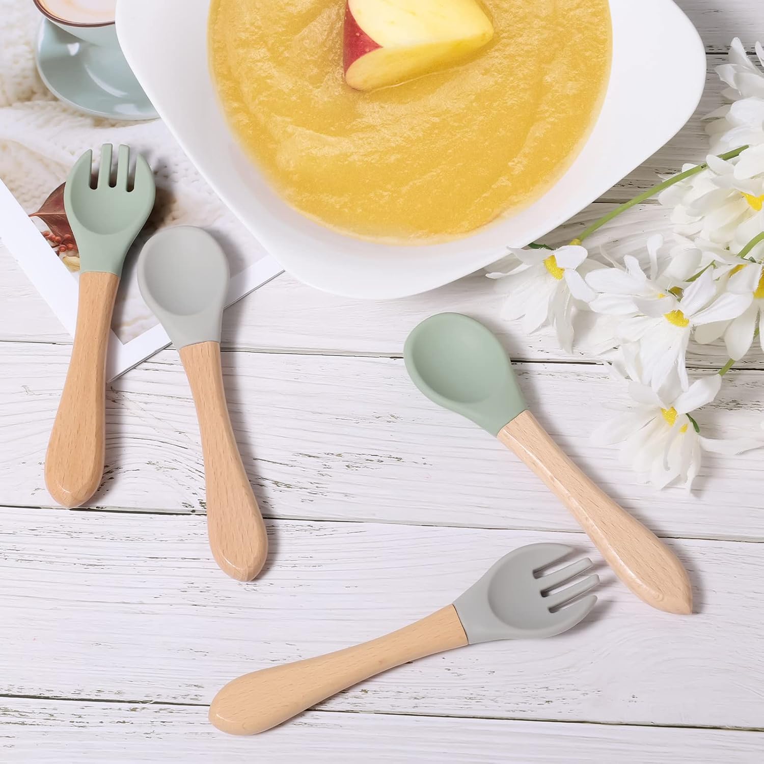 LUTER Silicone Baby Fork and Spoon Set - Image 3