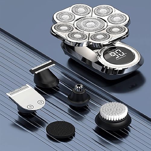 Afeitadoras de cabeza para hombres calvos afeitadora eléctrica 9D afeitadora 6 en 1 para hombres calvos maquinilla de afeitar eléctrica nariz
