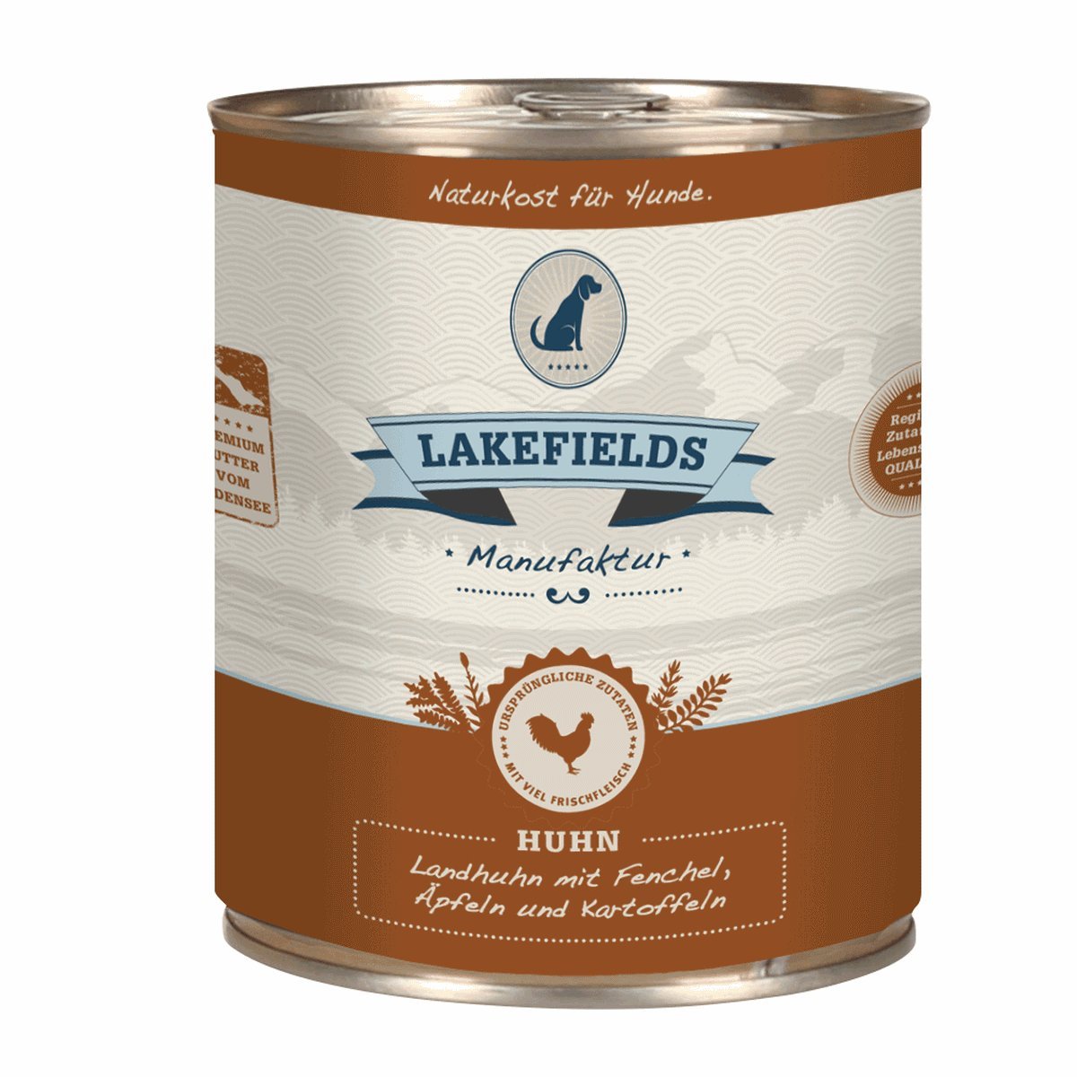 Lakefields MANUFAKTUR Menu karma dla kurczaka 61% zawartości mięsa dla psów 12 x 800 g