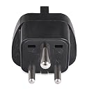OREI European (Schuko) to India Plug Adapter - Convert European Type E/F Input to India Type D Three Prong Output Connection - Heavy Duty - Black Color (4 Pack) gallery image