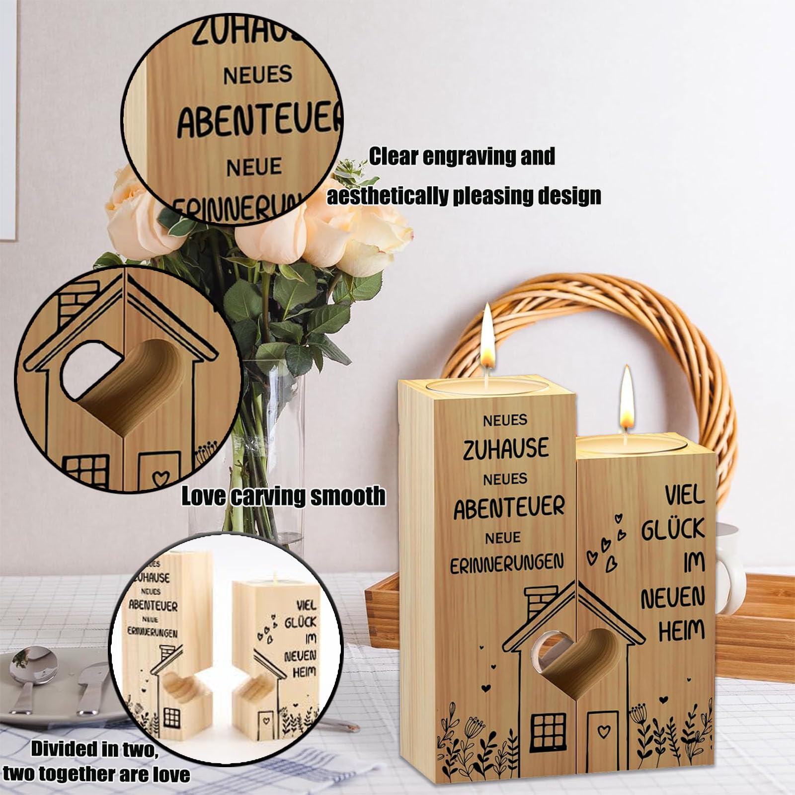 Einzugsgeschenke - Duftkerze, Einzugsgeschenke Haus Wohnung, Geschenk Zum Einzug, Viel Glück Im Neuen Zuhause, Richtfest Hauseinweihung