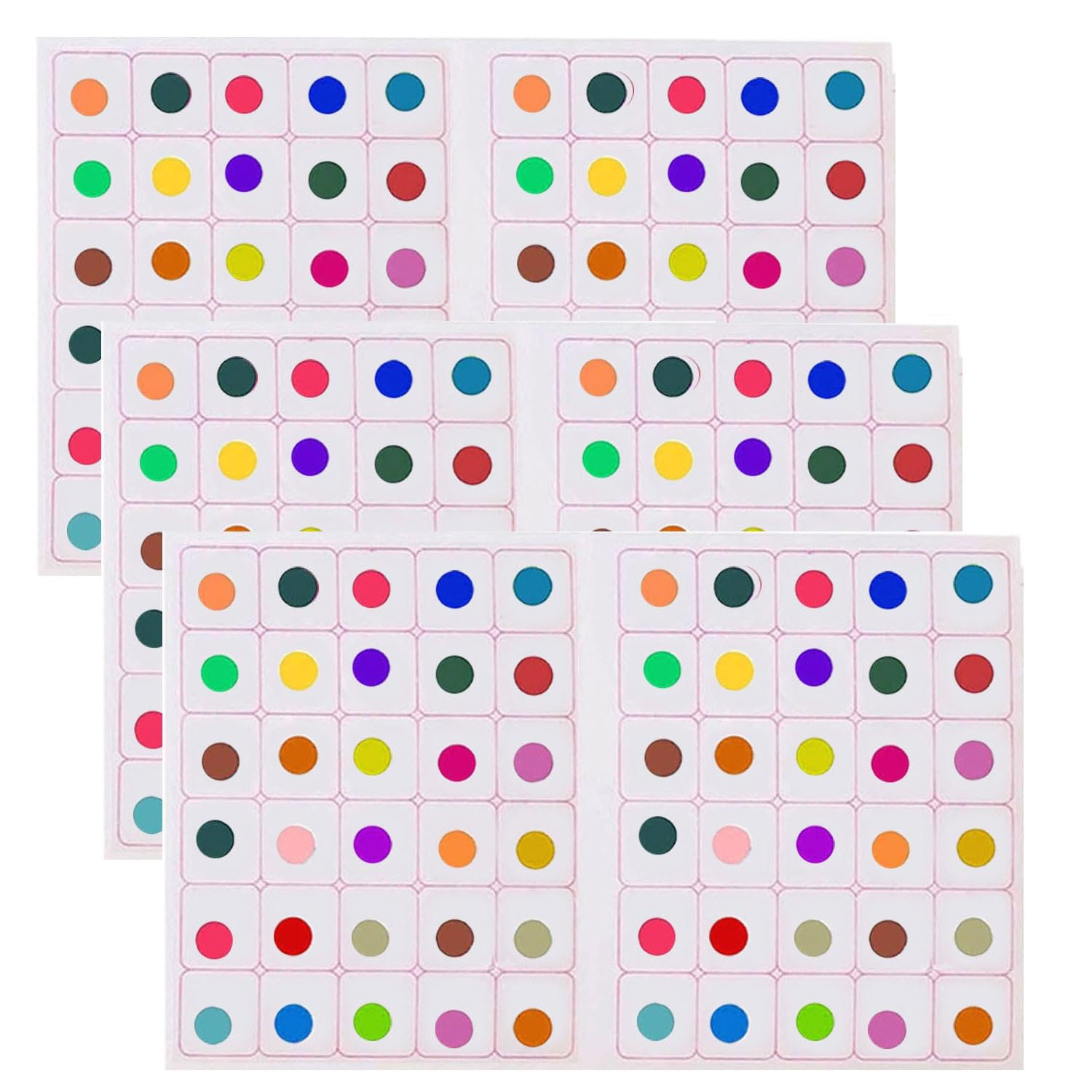 Plain multicolor round Big Bindis Sticker Kumkum Bindi for Women Ladies Stylish (Size 8mm,Pack of 180 Bindis)