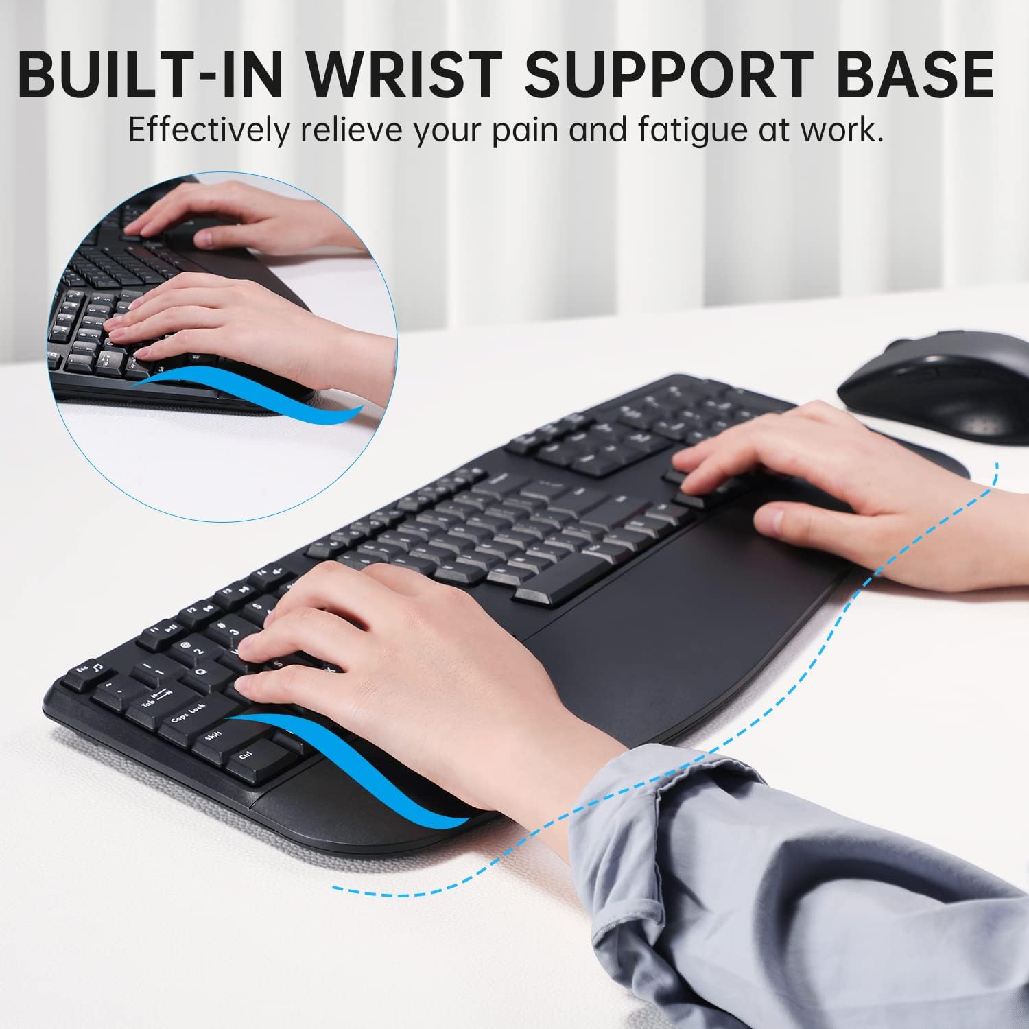 Buy Ergonomic Wireless Keyboard and Mouse UHURU UEKM20 Wireless Ergo
