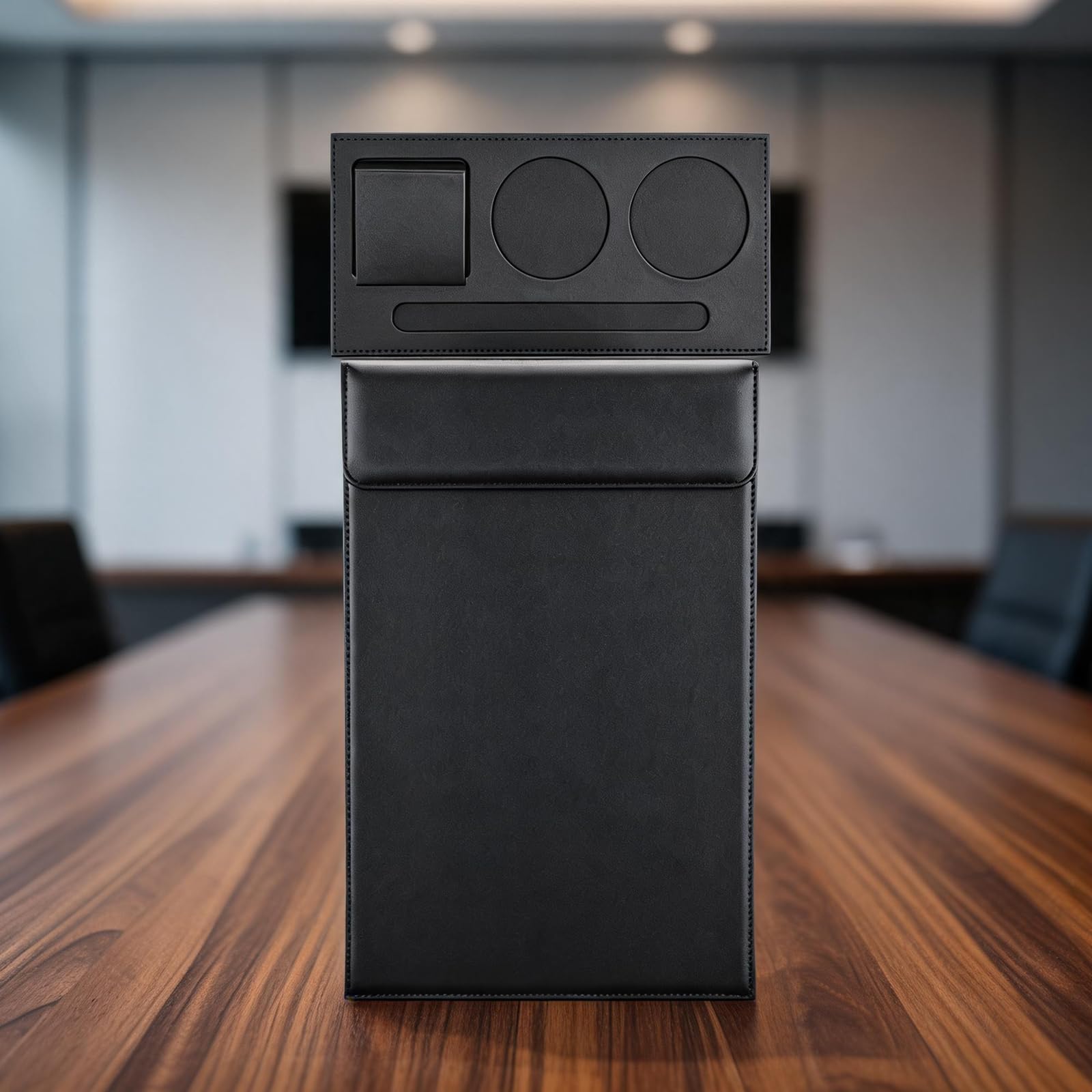 Tablero de firma de recepción con soporte para bolígrafo, color negro