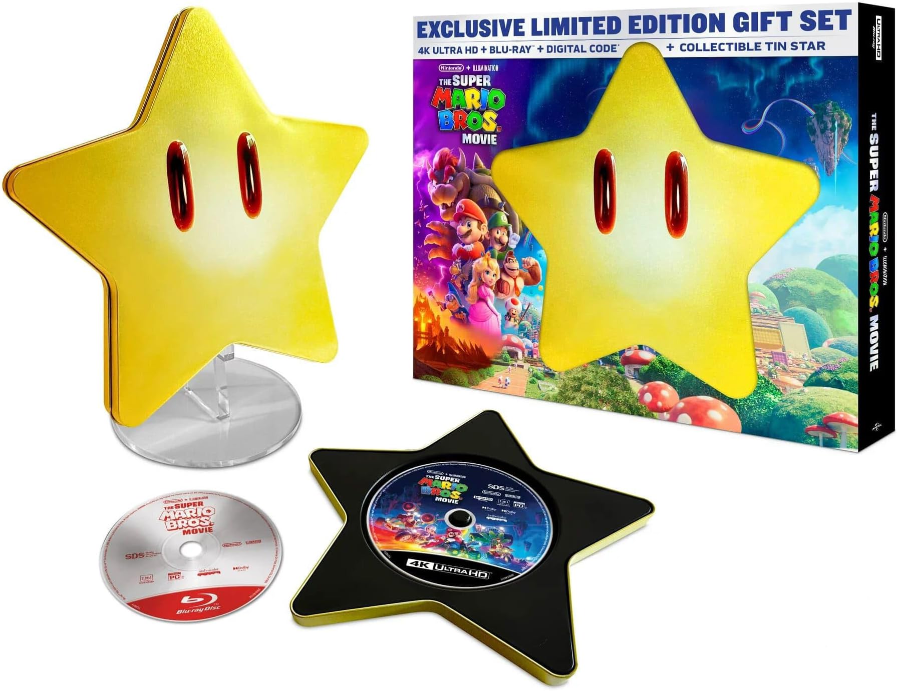 Super Mario Bros. Movie (Exclusive) Limited Edition Giftset with Collectible Tin Star (4K Ultra HD + Blu-Ray + Digital Copy)