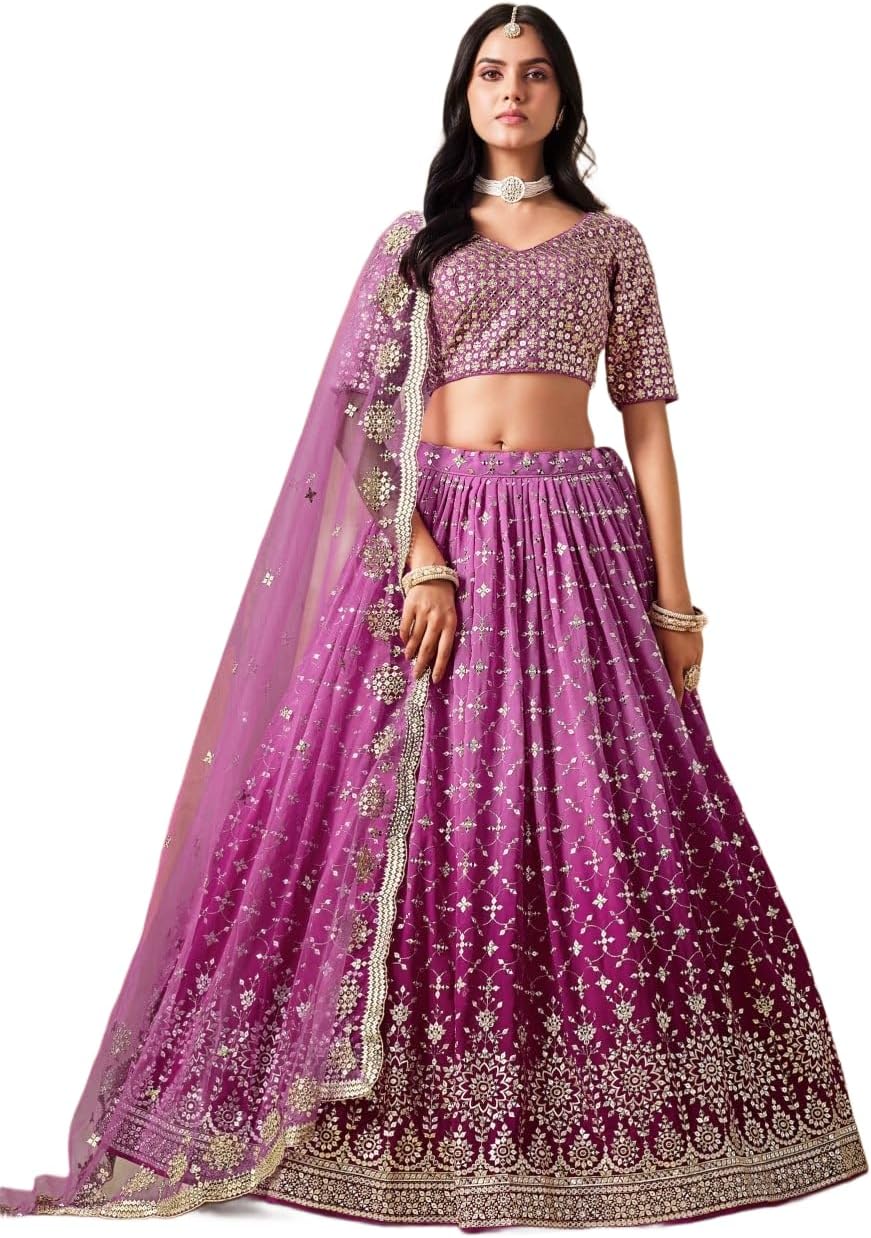 Eid Special Embroidered Lehenga Choli for Women with Dupatta Party Wear Wedding Lehenga Set