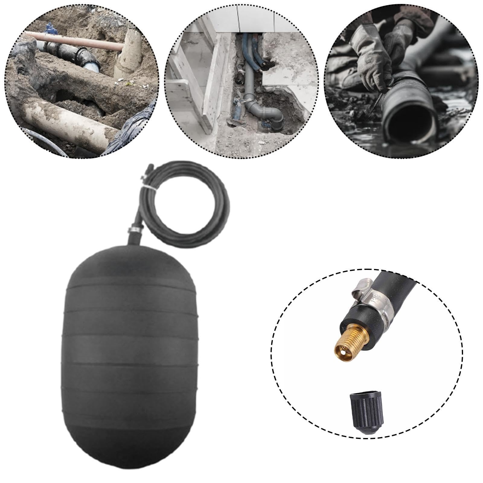 Tapón para Tuberías de Agua, Tapón Inflable para Pruebas de Tuberías, Tapón de Goma, Globo de Sellado con de 15 Instalación Doméstica, 200mm