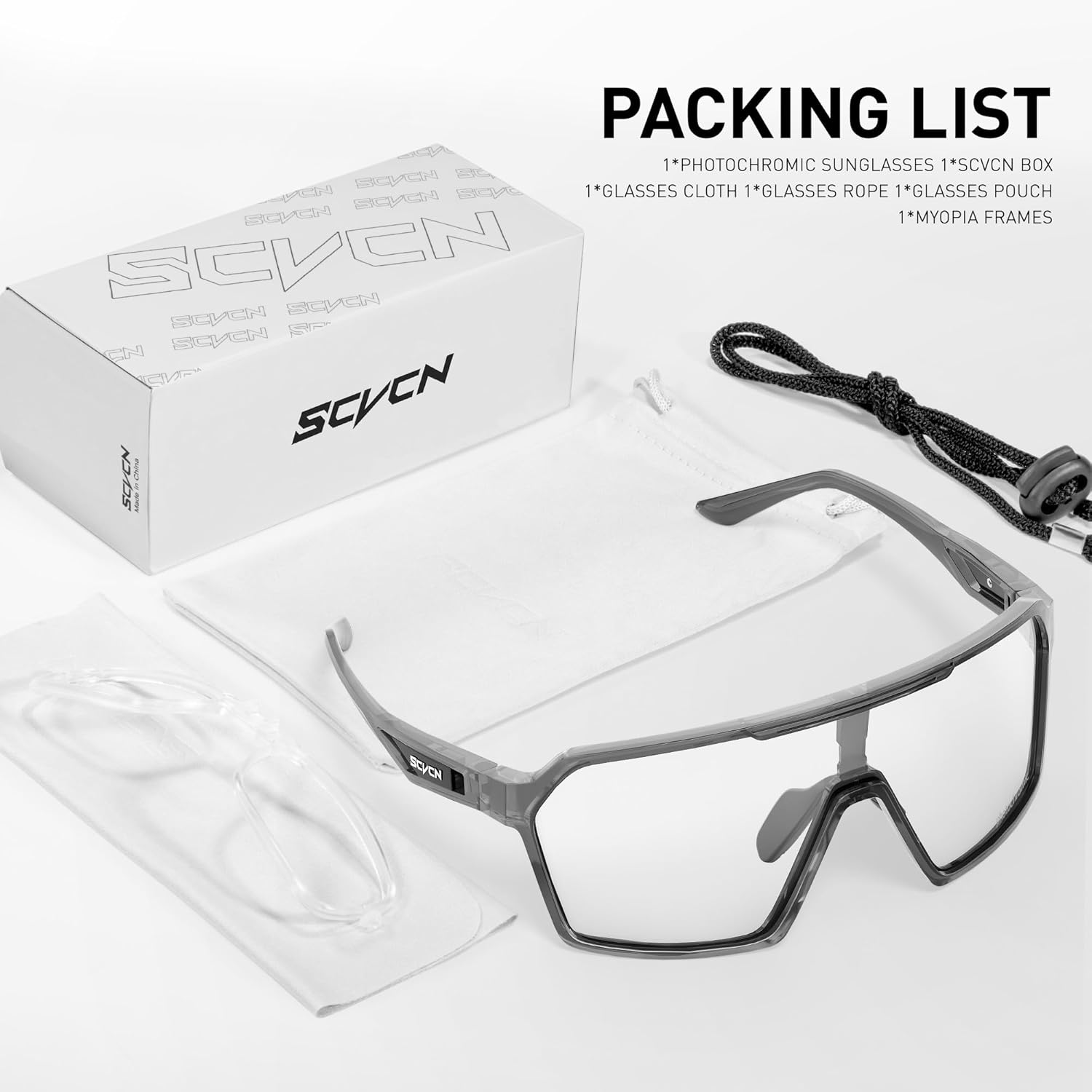 SCVCN Photochromic Cycling Glasses Men Women Clear Mountain Bike Sunglasses Sports Baseball Riding MTB S327 - Image 6