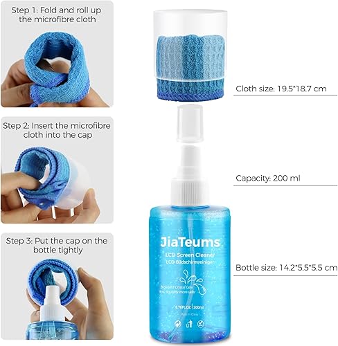 Miniatura 7 de Limpiador de pantalla de automóvil, spray de limpieza antigoteo para computadora portátil con paño para CD LCD, LED, teléfono electrónico, monitor,