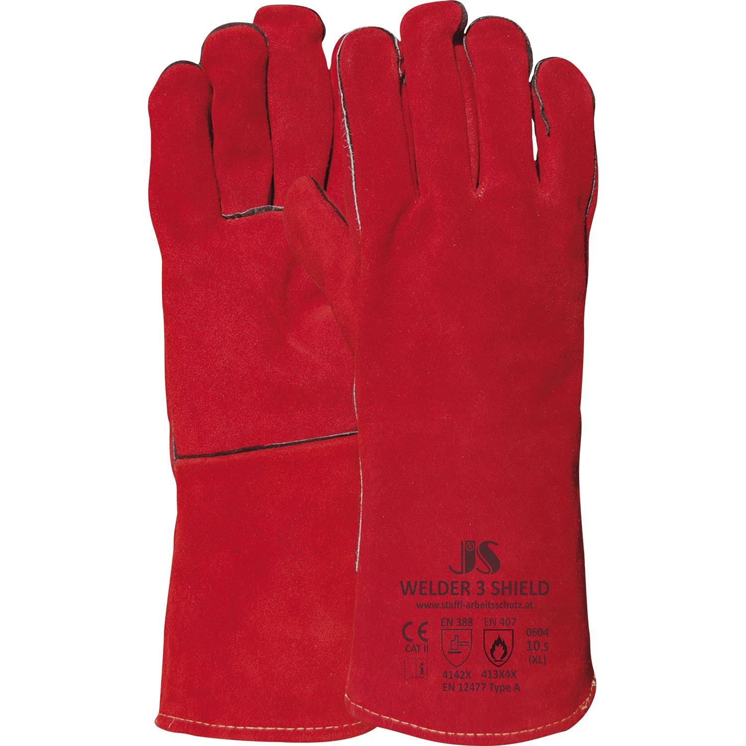 Welder 3 Shield 0604 - Guantes de soldador, talla 10,5, piel de vacuno, 6 pares