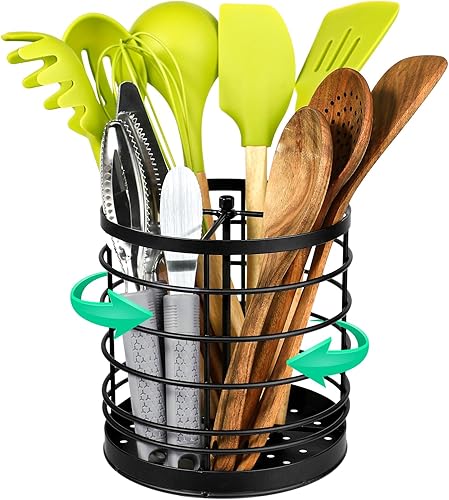 KOLUTI Organizador giratorio de 360 organizador de utensilios de cocina de 72 x 7 pulgadas organizador redondo extra grande base pesada con agujero