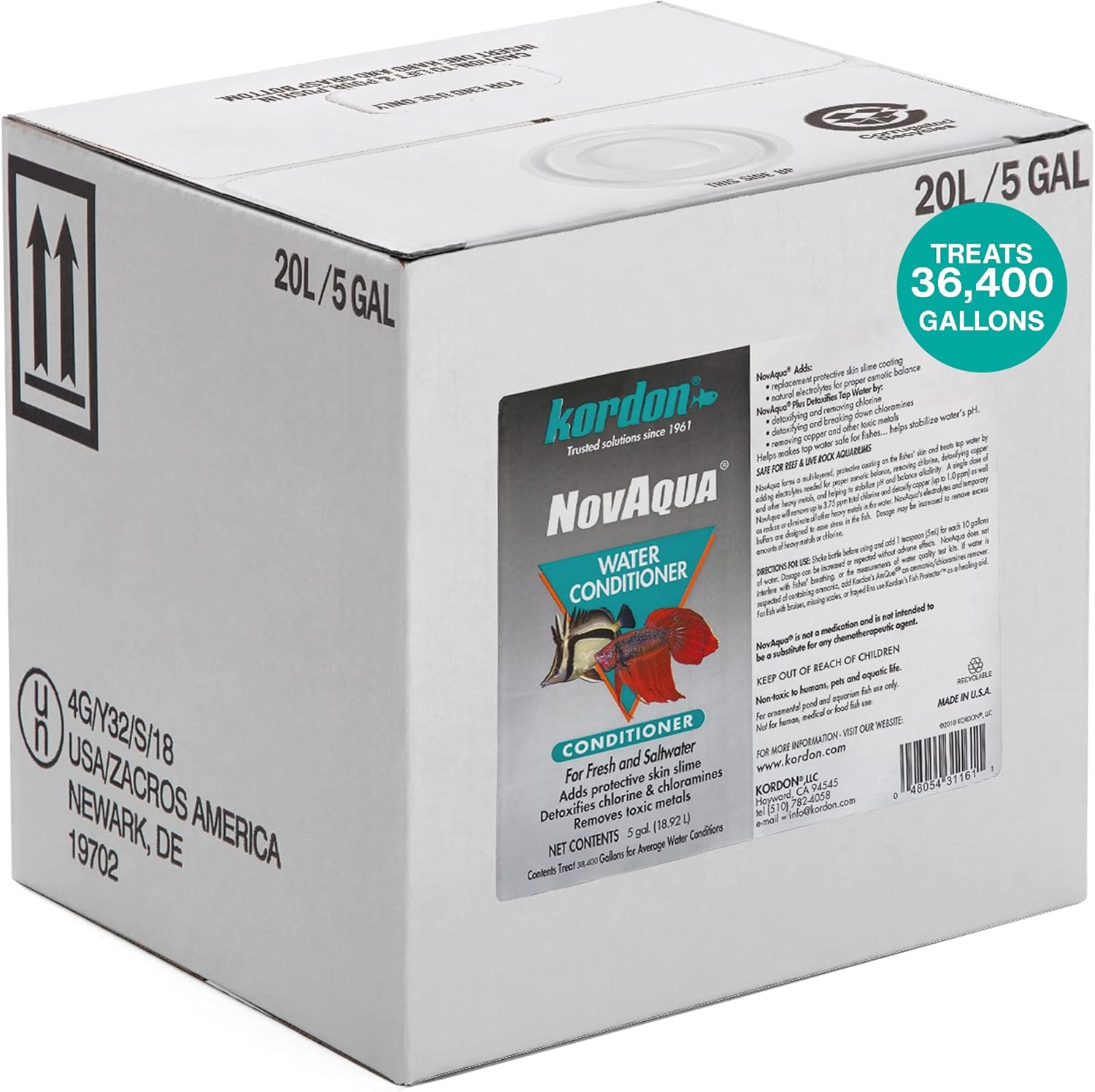 KORDON #31175 NovAqua Water Conditioner for Aquarium, 5-Gallon