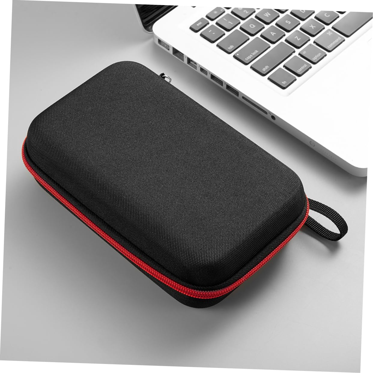Estuche Protector de Eva para Termómetro Digital de Frente, Rojo, Portátil Prueba de Golpes, con Cordón para Guardar y Proteger