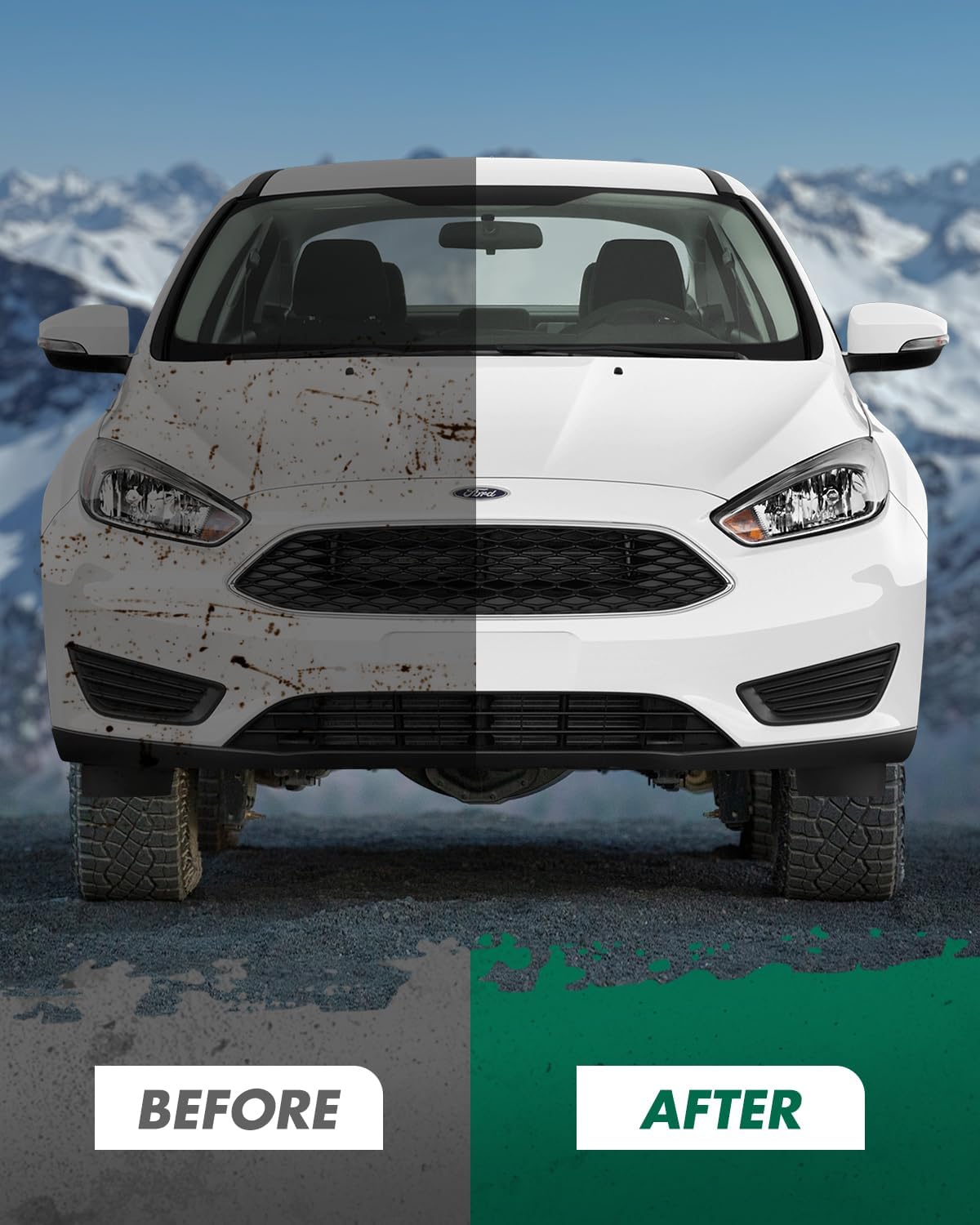 SCITOO Plastic Front Bumper Cover Replacement for 2015-2018 for Ford Focus Front Bumper Protector F1EZ17757CAPTM