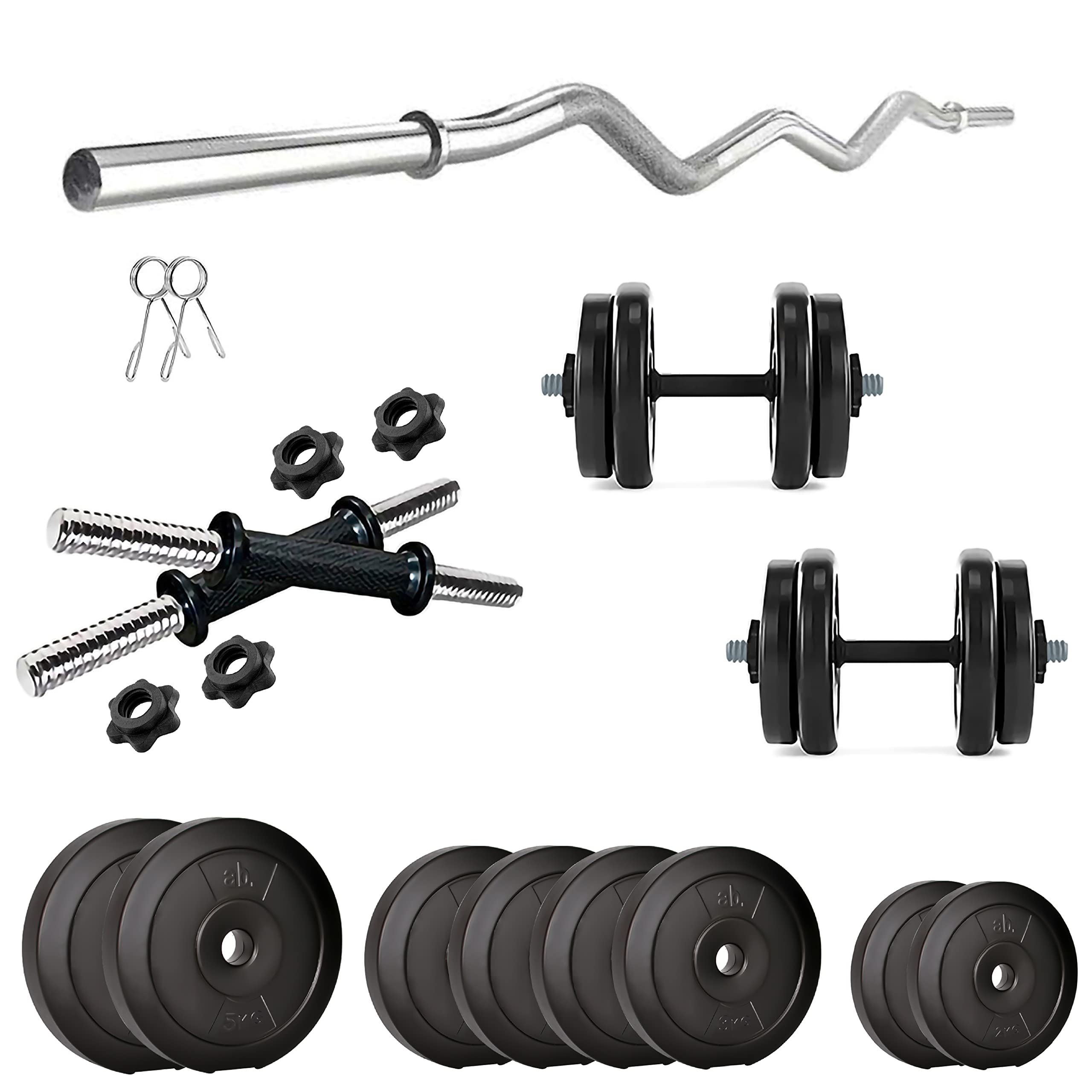 Buy anythingbasic. PVC 1250 Kg Home Gym Set with One 3 Feet Curl and One 3 Feet Plane Rod with