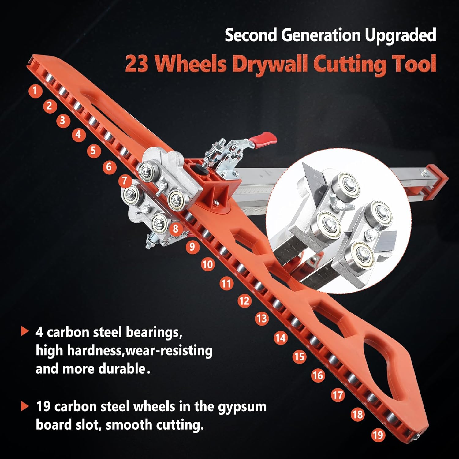 JOJOCY Precision Drywall Cutting Tool, Foldable Hand Push Drywall Cutter with Dual Positioning Guide, Adjustable for 8–13mm Plasterboard, Gypsum & Sheetrock For Walls, Renovations & DIY Decorations