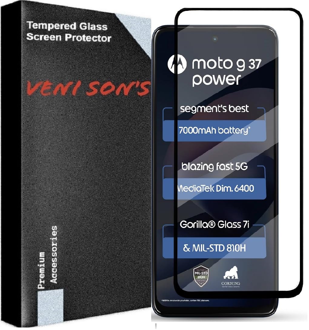 Scratch And Tear Resistant, Crystal Clear Edge to Edge Tempered Glass Screen Protector Guard Compatible With Moto G37 Power 5G-picture-14