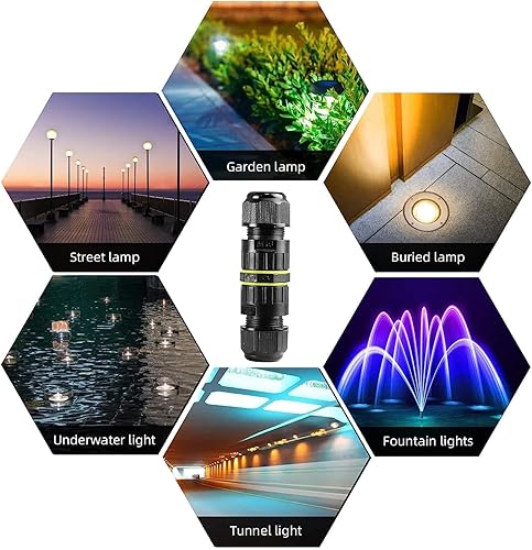 Miniatura 7 de ATB Future - Conectores de cable de alimentación IP68 impermeables, caja de conexiones para exteriores, ideal para cables de 2 o 3 pines de Ø4-0.315