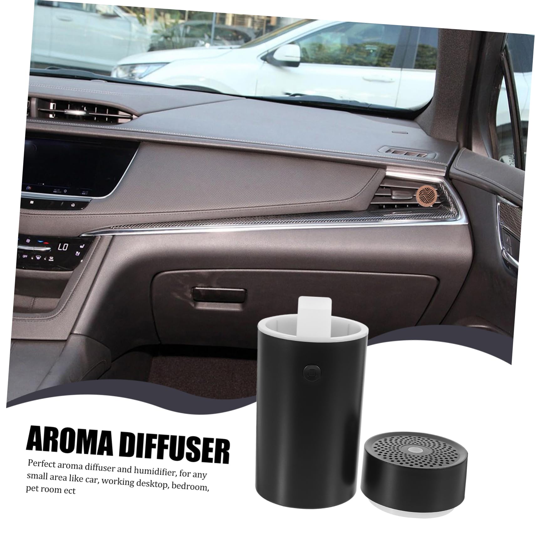 Alipis Diffusore per Auto USB Portatile Nero Umidificatore da 55ml in Abs, per Purificazione Aria e Idratazione Pelle nell Ambiente Interno