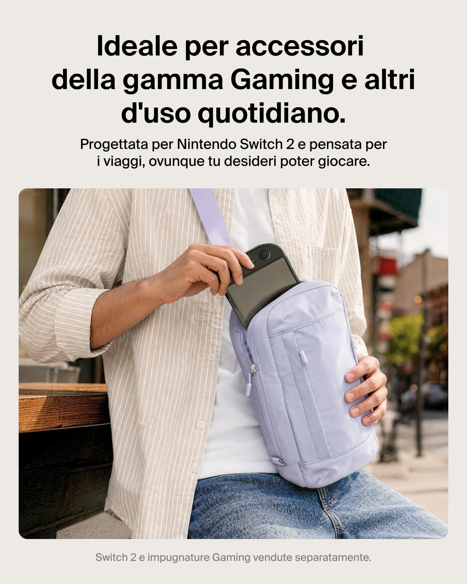 Belkin Gaming Borsa per Nintendo Switch 2 Protettiva da Viaggio - Viola | Borsa Crossbody, Custodia Protettiva da Trasporto per Accessori Console, Interno Morbido, Leggera, 10 Slot per Schede Giochi