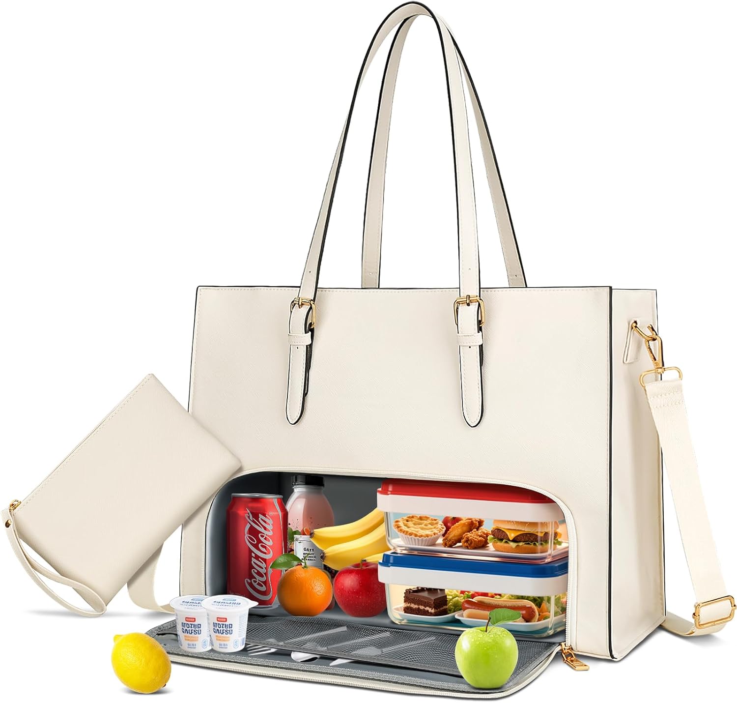 KKXIU Lunch Tote Bag for Women 15.6 Inch Laptop Briefcase Professional Work Purse with Insulated Lunch Compartment Handbags