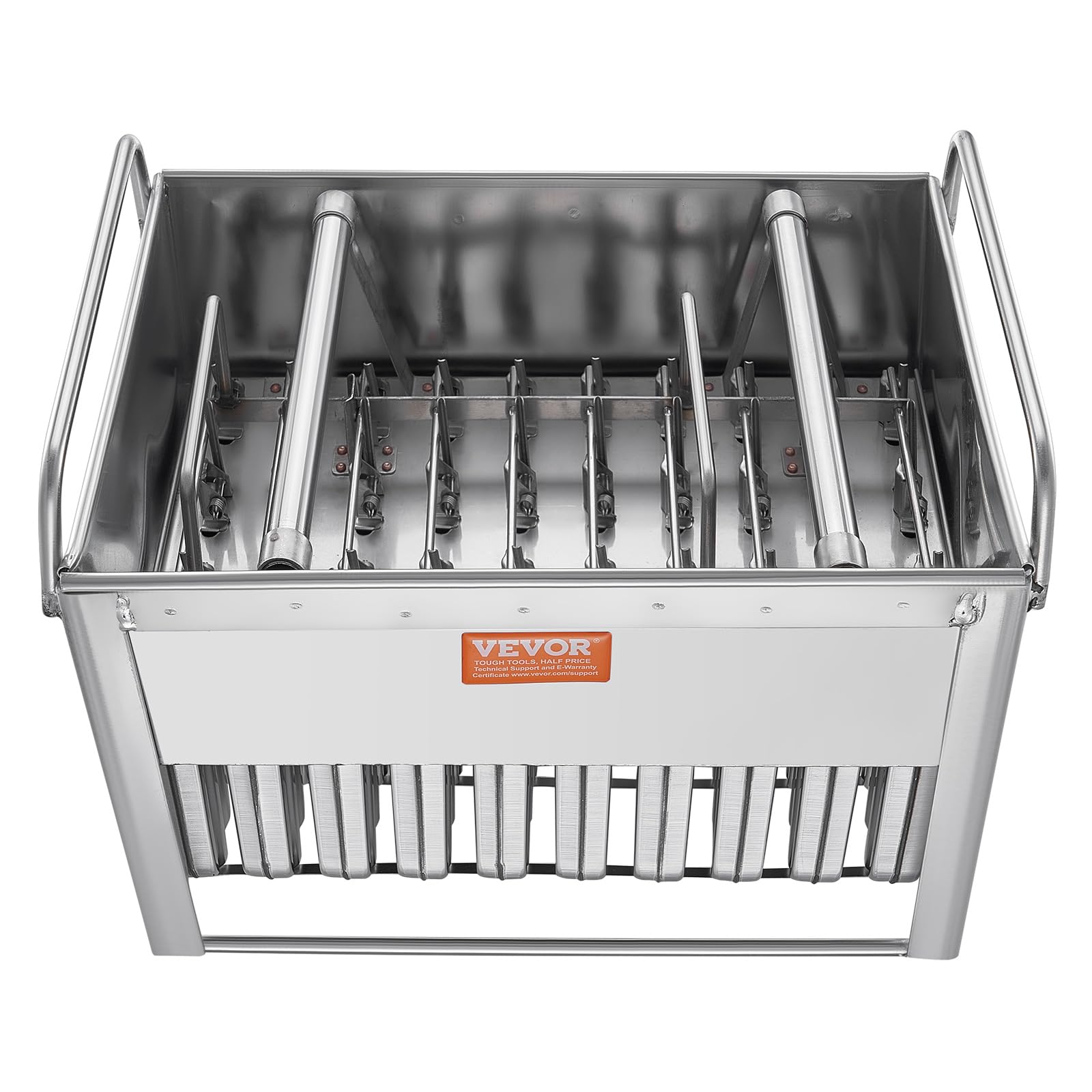 VEVOR Commercial Popsicle Molds, 40PCS Round-Head Ice Pop Molds with Double Slot, Stainless Steel Ice Lolly Popsicle Molds, Ice Cream Maker Mold Holder with 50PCS Popsicle Sticks & Bags