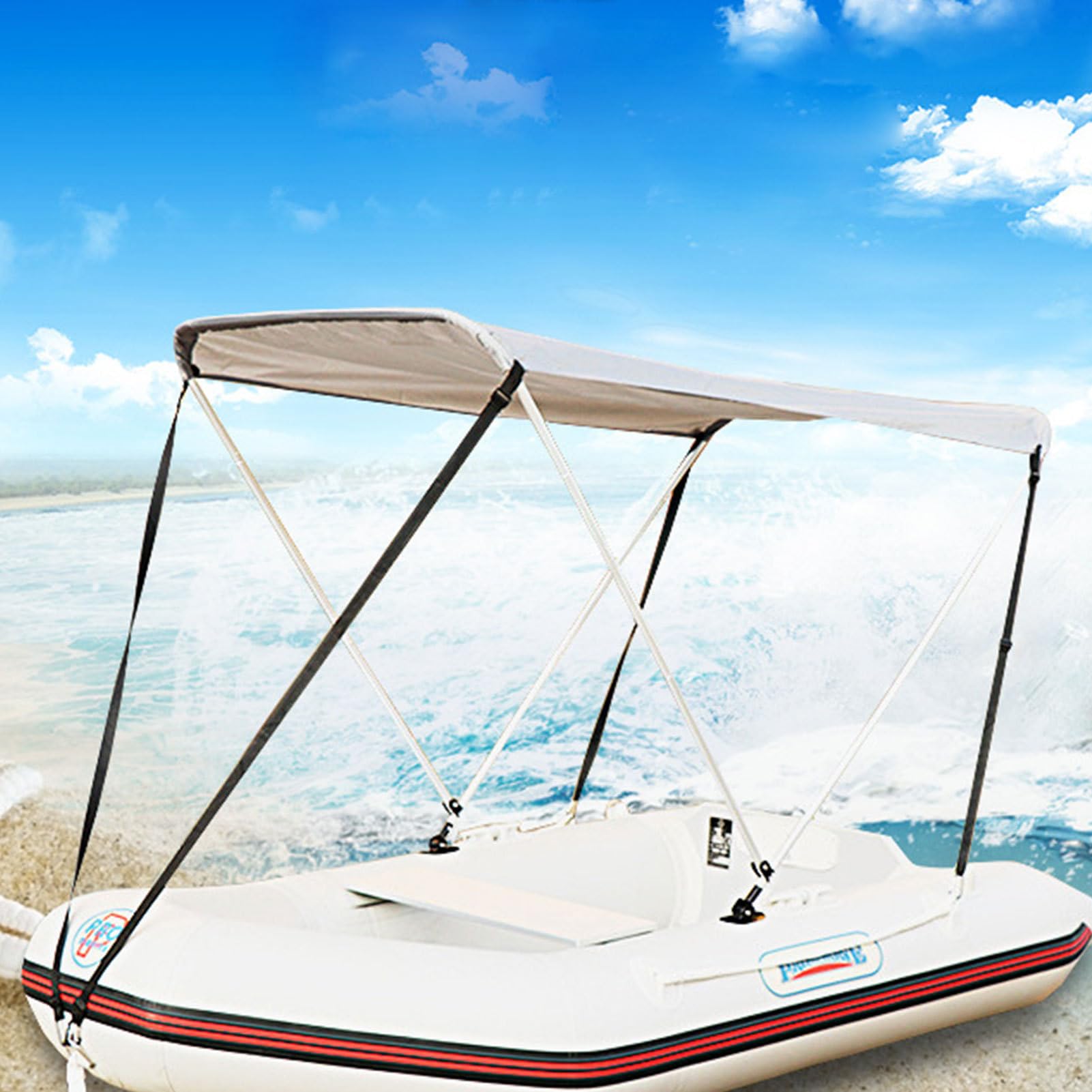 Tendalino per barca - Tendalino per motoscafo gommone | Parasole Pieghevole per Barca, Bimini Top per Barcas Gonfiabile Copertura per Barcas a Coste con Hardware di Montaggio, Parasole Impermeabile