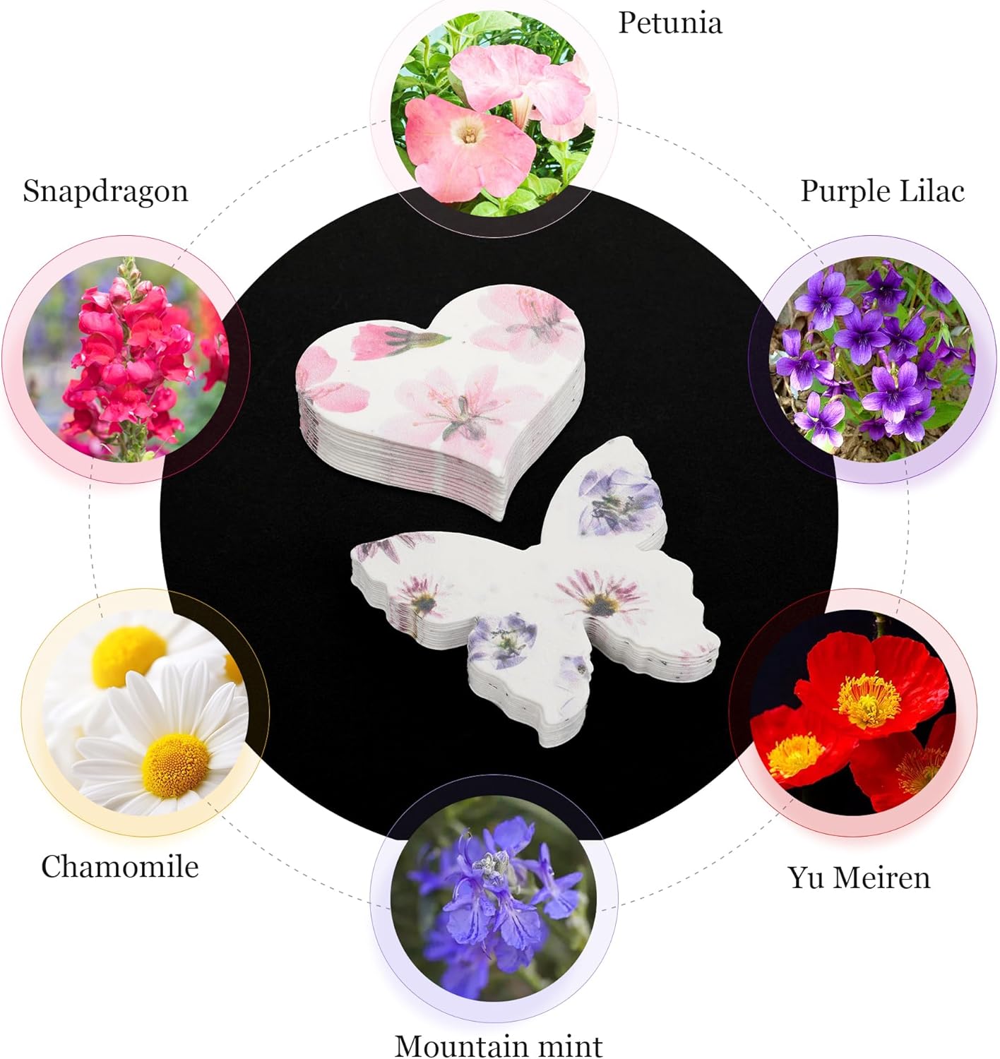 48PCS Plantable Seed Paper Hearts & Butterflies – Wildflower Embedded Paper, Unique Gifts for Mothers, Garden Lovers, Weddings, Bridal Showers, Birthdays & Special Celebrations
