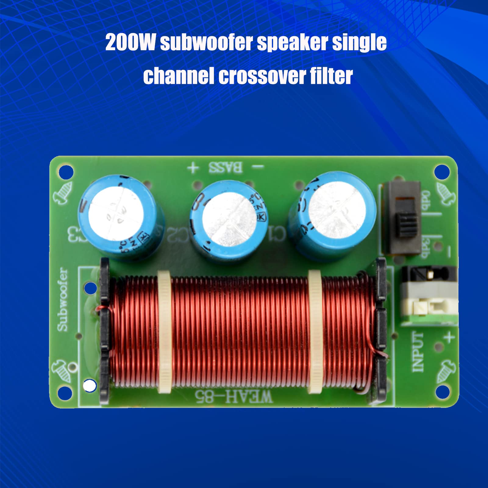 BuyWeek Filtri Crossover Audio Filtro Crossover per Altoparlanti, Subwoofer per Bassi da 200W 40Hz-400Hz a Canale Singolo