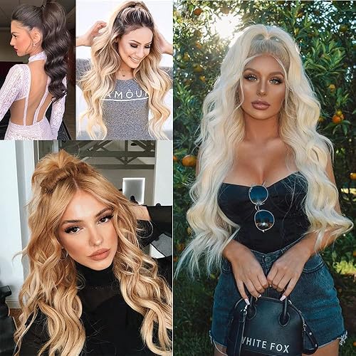 Miniatura 6 de Sintario Extensión de cola de caballo larga y flexible de 30 pulgadas extensiones de cabello sintético ondulado rizado para mujeres uso diario