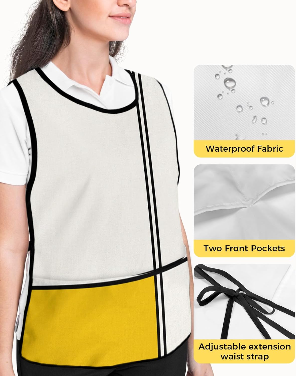 Thanksgiving Cobbler Aprons with 2 Pockets for Women Men, Fall Pumpkins Autumn Maple Leaves Black Lattice