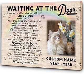 INSPIAMZUE Cat Memorial Canvas Gift| Sympathy Gifts For Loss of Cat Pet| Cat Passed Away Gift| Cat Remembrance - Cat In Loving Memory Cat Loss Gifts| Personalized Cat Memorial Gifts NXM466 (01)
