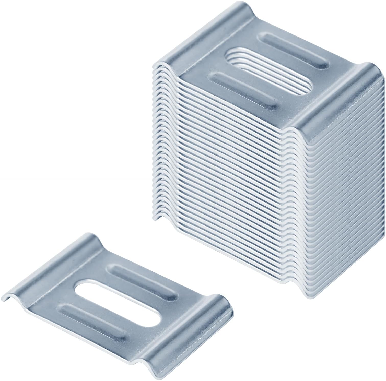 30 Pack Hold Down Clamp, Ground/Stand-Off Joint Plate for Wire Mesh Cable Trays, Fastening Barrier Strip Connector, Fit 4mm-6mm Dia Basket Cable Tray, Slot Hole Accept 1/4" Bolt