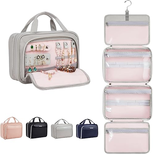 OlarHike Neceser para mujeres y hombres, impermeable, para maquillaje, joyería, viaje, neceser de cuero, para colgar, organizador para artículos disponible en Yaxa Costa Rica