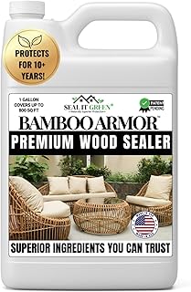 Seal It Green Xtreme BAMBOO Sealer | Plant-Based Wood Sealer | Deep Protection for Decks, Fences, Furniture & Outdoor Structures | Waterproof Exterior Treatment | 1 Gallon, Clear